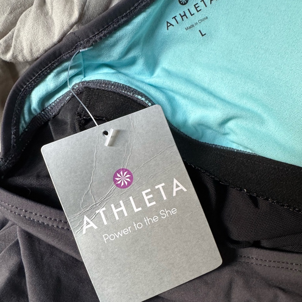 Athleta Shirrendipity Halter Swim Dress size large.NWT. Gray. - Picture 2 of 5